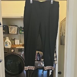 Chico's Black Ankle Pants with Embroidered Hem